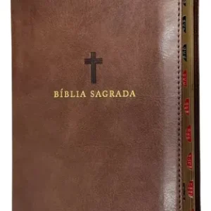 D Nq Np 608802 Mlb76355383106 052024 O Biblia Sagrada Nvi Couro Soft Marrom Letra Grande Com Indice Palavras De Jesus Em Vermelho