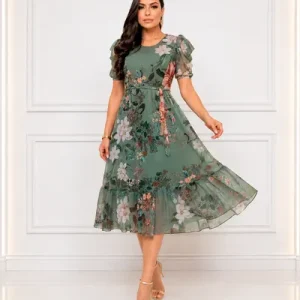 D Nq Np 633555 Mlb115767299467 082026 O Vestido Midi Tule Estampado Evangelico