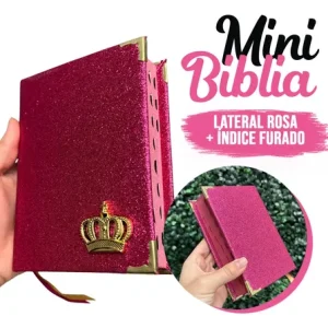 D Nq Np 655081 Mlb81483648265 122024 O Mini Biblia Sagrada Glitter Rosa Feminina Infantil De Bolsa Com Indice Letra Pequena Arc Jovem Fe Evangelica