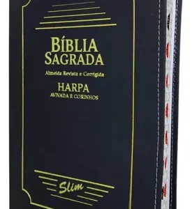 D Nq Np 663274 Mlb82077710011 012025 O Biblia Sagrada Ultra Fina Slim Arc Preta Com Harpa Indice