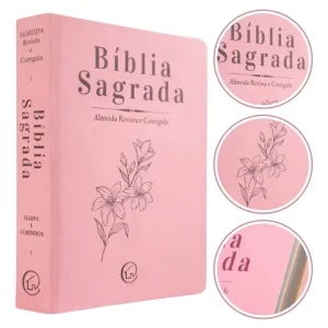 D Nq Np 668384 Mlb110162529877 042026 O Biblia Feminina Luxo Rosa Com Harpa Indice Lateral Palavras De Jesus Em Destaque
