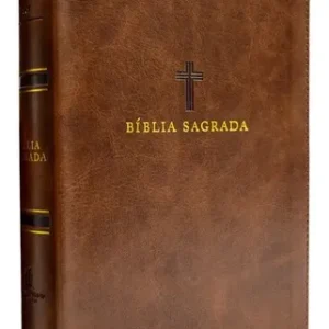 D Nq Np 741020 Mlb54784321810 032023 O Biblia Sagrada Almeida Corrigida Fiel Capa Luxo Couro Soft Marrom Letra Grande