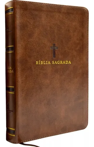 D Nq Np 741020 Mlb54784321810 032023 O Biblia Sagrada Almeida Corrigida Fiel Capa Luxo Couro Soft Marrom Letra Grande