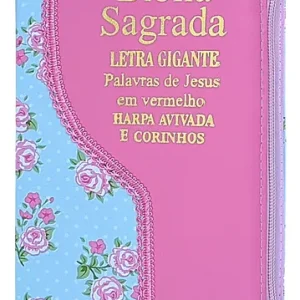D Nq Np 760350 Mlb83817137783 042025 O Biblia Sagrada Evangelica Letra Gigante Com Harpa Feminina Indice Ziper Verde E Rosa