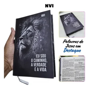 D Nq Np 784806 Mlb98306261256 112025 O Biblia Sagrada Leao Nvi Masculina Feminina Capa Dura Preta Jesus Nova Versao Internacional Palavras De Jesus Em Destaque E Indice