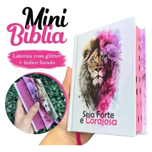 D Nq Np 794281 Mlb77794013093 072024 O Mini Biblia Feminina Infantil De Bolsa Com Indice Letra Pequena Arc Leao Seja Forte E Corajosa Jovem Fe