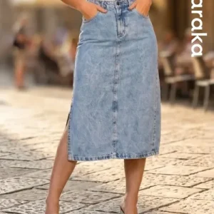 D Nq Np 809851 Mlb104002664199 012026 O Saia Jeans Feminina Longa Midi Evangelica Cintura Alta