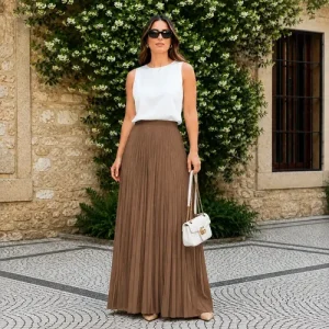D Nq Np 826856 Mlb111902396633 052026 O Saia Longa Feminina Plissada Cintura Alta Moda Evangelica
