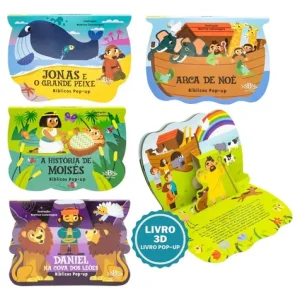 D Nq Np 892640 Mlb72129216949 102023 O Kit 4 Livros Biblicos Infantil Historias Da Biblia Livro Pop Up Arca De Noe Livro 3D