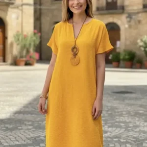D Nq Np 908360 Mlb111415719080 052026 O Vestido Larguinho Soltinho Mide Longuete Com Manga Rodado