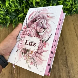 D Nq Np 929041 Mlb81674547789 122024 O Biblia Sagrada Feminina Seja Luz Leao Rosa Capa Dura Letras Medias Com Harpa E Indice Palavras De Jesus Em Vermelho