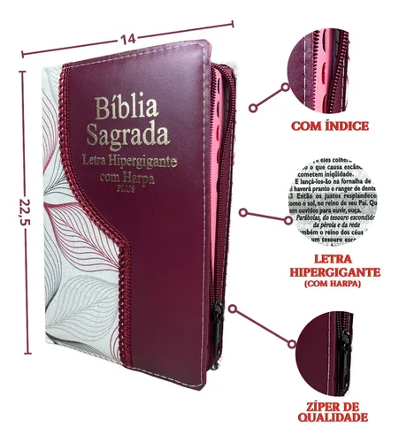 D Nq Np 935872 Mlb113768820261 062026 O Biblia Hiper Gigante Plus Com Harpa Ziper Indice Almeida Corrigida Arc Palavras De Jesus Em Destaque E Edico Promessas Jfa Joo Ferreira