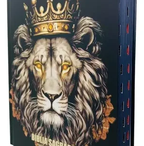 D Nq Np 950110 Mlb83249858627 032025 O Biblia Sagrada Letra Jumbo Com Harpa E Corinhos Indice Lateral Capa Leao Rei