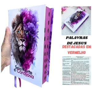 D Nq Np 974829 Mlb112514299516 062026 O Biblia Sagrada Feminina Seja Forte E Corajosa Capa Dura Letras Medias Com Harpa E Indice Palavras De Jesus Destacadas Em Vermelho Evangelica